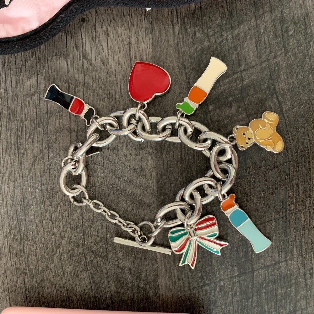 Moschino Vintage Charm Bracelet Heart Bear Bow